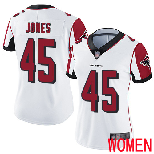 Atlanta Falcons Limited White Women Deion Jones Road Jersey NFL Football #45 Vapor Untouchable->youth nfl jersey->Youth Jersey